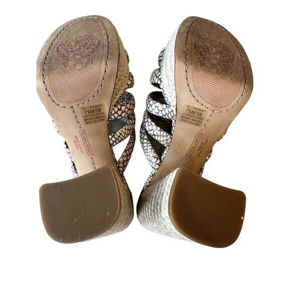 VINCE CAMUTO Women's Patrest Raffia Platform Mule Sandal Cream Size 7.5 - Picture 10 of 11